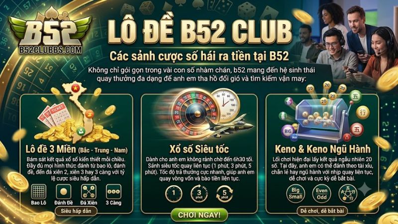 Các loại hình xổ số và Keno siêu tốc tại B52 Các loại hình xổ số và Keno siêu tốc tại B52