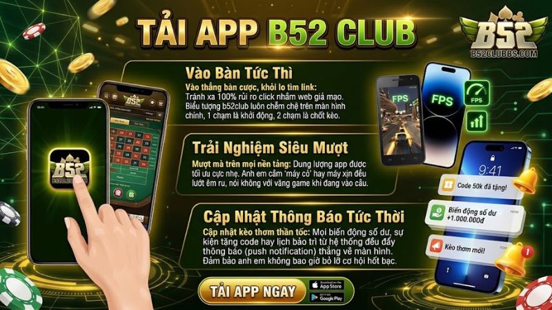 Giao diện ứng dụng b52 club siêu mượt trên điện thoại di động