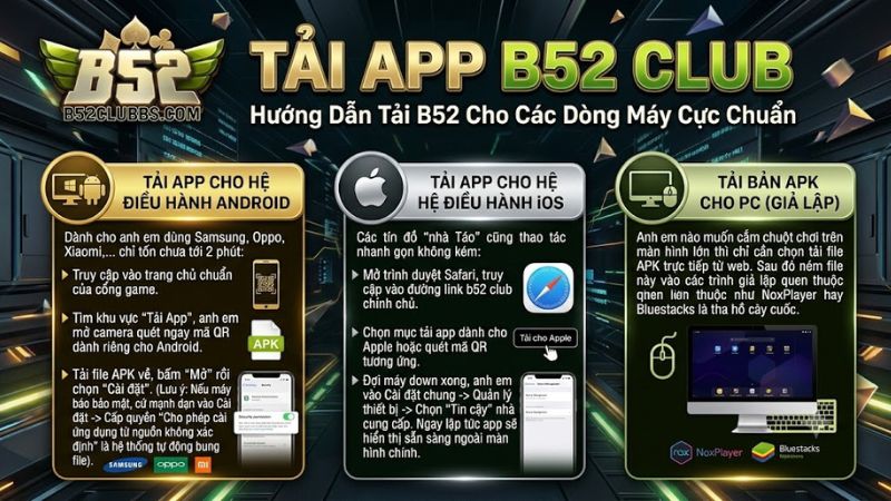 Hướng dẫn quét mã QR tải b52club cho hệ điều hành iOS và Android